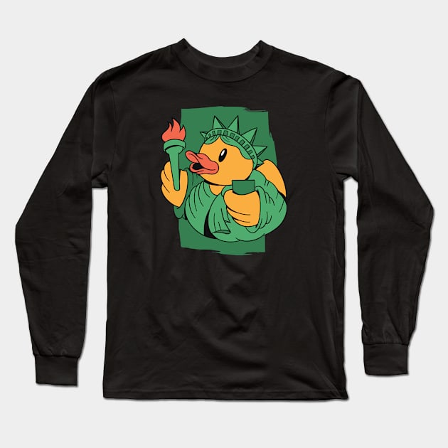 Statue of Liberty Rubber Ducky Long Sleeve T-Shirt by SLAG_Creative